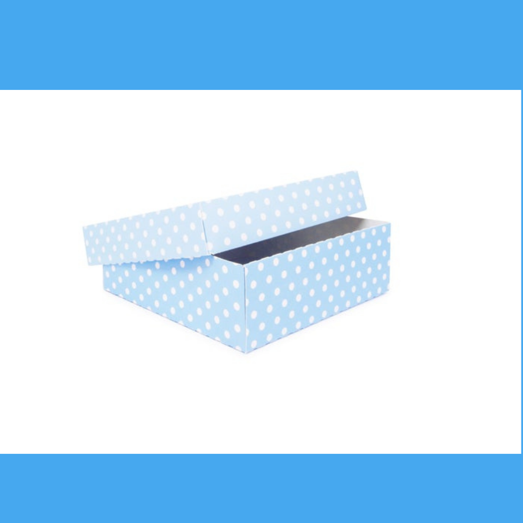 Two Pieces Box made with Material Reciclado - Light Blue Color o PolkaDo